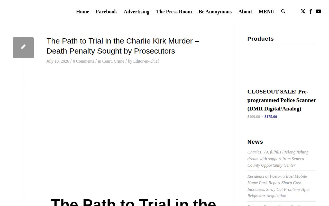 Fostoria Free Press Crime archive screenshot for Seneca County crime news context